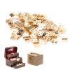 100PCS Small Mini Hinges, Metal Retro Accessory with Screw Tiny Hinges for Dollhouse Miniature Furniture Cabinet Closet and Mini Dollhouse Furniture view 1