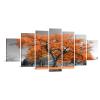 7 Panel Xlarge Tree Wall Art Decor Tree of Life Canvas Prints Natural Landscape Painting Picture Contemporary Framed Artwork for Kitchen Chic Decor Living Room(Orange) view 1