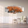 7 Panel Xlarge Tree Wall Art Decor Tree of Life Canvas Prints Natural Landscape Painting Picture Contemporary Framed Artwork for Kitchen Chic Decor Living Room(Orange) view 3
