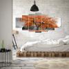 7 Panel Xlarge Tree Wall Art Decor Tree of Life Canvas Prints Natural Landscape Painting Picture Contemporary Framed Artwork for Kitchen Chic Decor Living Room(Orange) view 4
