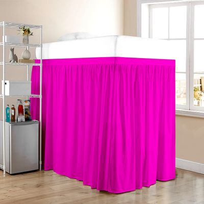 Dorm Room Bed Skirt - Extended Dorm Bed Skirt Long Bed Skirt 100% Egyptian Cotton 400-Thread-Count College Dorm Bed Skirt - Hot Pink, Twin XL/44 Drop