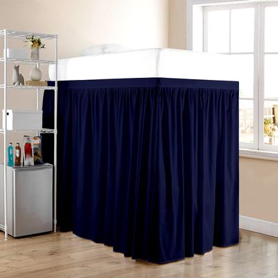 Dorm Room Bed Skirt - Extended Dorm Bed Skirt Long Bed Skirt 100% Egyptian Cotton 400-Thread-Count College Dorm Bed Skirt - Navy Blue, Twin XL/36 Drop