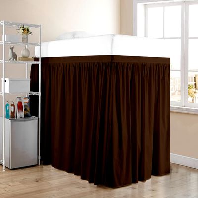 Dorm Room Bed Skirt - Extended Dorm Bed Skirt Long Bed Skirt 100% Egyptian Cotton 400-Thread-Count College Dorm Bed Skirt - Chocolate, Twin XL/44 Drop