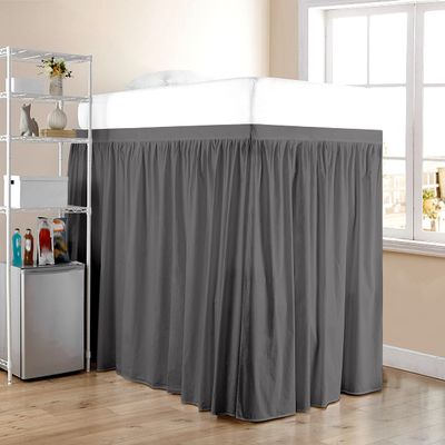 Dorm Room Bed Skirt - Extended Dorm Bed Skirt Long Bed Skirt 100% Egyptian Cotton 400-Thread-Count College Dorm Bed Skirt - Dark Grey, Twin XL/38 Drop