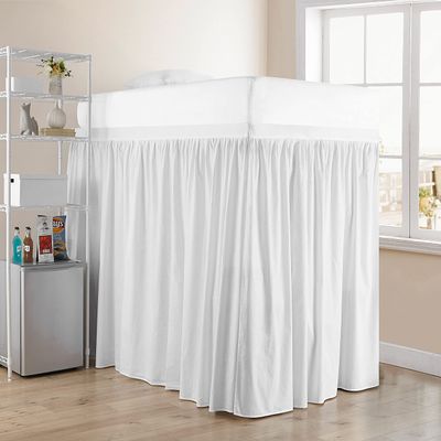 Dorm Room Bed Skirt - Extended Dorm Bed Skirt Long Bed Skirt 100% Egyptian Cotton 400-Thread-Count College Dorm Bed Skirt - White, Twin XL/38 Drop