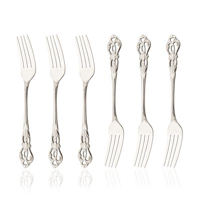 Dessert Forks Set of 6, Uniturcky Stainless Steel Silver Small Metal Forks Set, Mirror Polished Appetizer Forks, Modern Flatware Cutlery Salad Forks Use for Home, Party, Wedding, Cafes - 6.6 In
