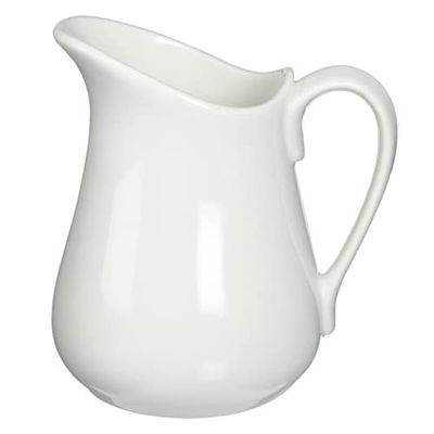 16 Oz White Porcelain Pitcher, White
