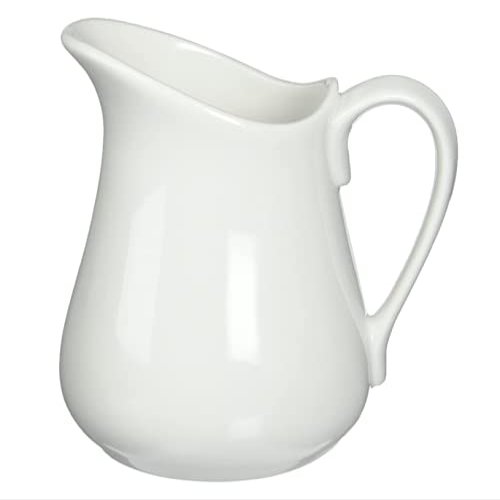 16 Oz White Porcelain Pitcher, White