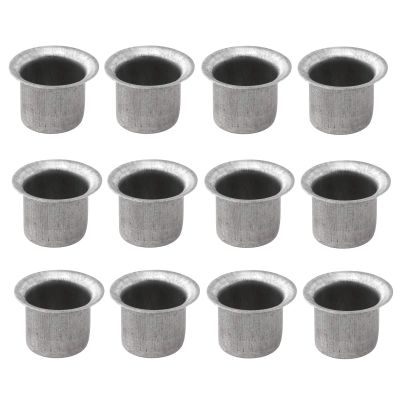 Aislor Metal Candle Holders Tealight Candle Cups for Wedding Proposal, Spa, Aromatherapy, Meditation Silver 1.18 inch 12 Pcs