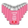 50 PCS Custom Beer Can Cooler Sleeves Bulk Personalized Insulated Beverage Bottle Holder with Logo Image Text for Wedding Birthday Party view 1