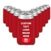 50 PCS Custom Beer Can Cooler Sleeves Bulk Personalized Insulated Beverage Bottle Holder with Logo Image Text for Wedding Birthday Party view 1
