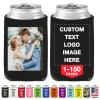 10 PCS Custom Beer Can Cooler Sleeves Bulk Personalized Insulated Beverage Bottle Holder with Logo Image Text for Wedding Birthday Party view 1