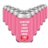 150 PCS Custom Beer Can Cooler Sleeves Bulk Personalized Insulated Beverage Bottle Holder with Logo Image Text for Wedding Birthday Party view 1