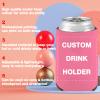 100 PCS Custom Beer Can Cooler Sleeves Bulk Personalized Insulated Beverage Bottle Holder with Logo Image Text for Wedding Birthday Party view 3