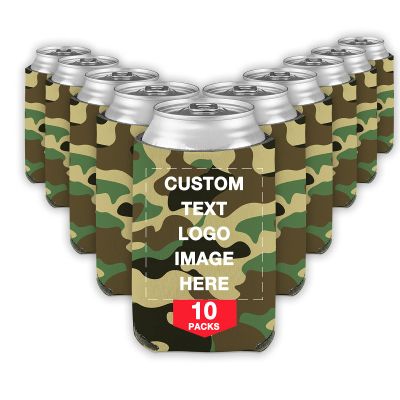 10 PCS Custom Beer Can Cooler Sleeves Bulk Personalized Insulated Beverage Bottle Holder with Logo Image Text for Wedding Birthday Party