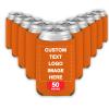 50 PCS Custom Beer Can Cooler Sleeves Bulk Personalized Insulated Beverage Bottle Holder with Logo Image Text for Wedding Birthday Party view 1