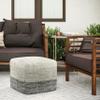 SIMPLIHOME Macie Square Pouf - 18 inch Wide Handcrafted PET Polyester Ottoman in Grey and White, Boho Indoor/Outdoor Footstool or Extra Seating for Living Room with Polystyrene Bead Filling, Assembled view 2