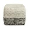 SIMPLIHOME Macie Square Pouf - 18 inch Wide Handcrafted PET Polyester Ottoman in Grey and White, Boho Indoor/Outdoor Footstool or Extra Seating for Living Room with Polystyrene Bead Filling, Assembled view 4