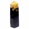 3.5" Petrified Wood Palm Tree Obelisk Natural Palmoxylon Mineral Point Fossilized Agate Crystal Fluorescent Polished Gemstone Stick - Indonesia view 1