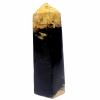 3.5" Petrified Wood Palm Tree Obelisk Natural Palmoxylon Mineral Point Fossilized Agate Crystal Fluorescent Polished Gemstone Stick - Indonesia view 3