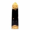 3.5" Petrified Wood Palm Tree Obelisk Natural Palmoxylon Mineral Point Fossilized Agate Crystal Fluorescent Polished Gemstone Stick - Indonesia view 4
