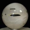 64mm Black Tourmaline in Quartz Sphere Natural Tourmalated Quartz Crystal Ball Sparkling Mineral Polished Stone - India + Stand view 2
