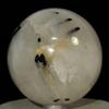 64mm Black Tourmaline in Quartz Sphere Natural Tourmalated Quartz Crystal Ball Sparkling Mineral Polished Stone - India + Stand view 3