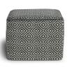 SIMPLIHOME Briella Square Pouf - 18 inch Wide Handcrafted PET Woven Polyester Outdoor/Indoor Ottoman in Grey and White, Boho Footstool or Extra Seating for Living Room, Bedroom or Patio, Assembled view 4