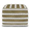 SIMPLIHOME Liam Boho Square Woven Outdoor/ Indoor Pouf in Natural and White Recycled PET Polyester for the Living Room, Bedroom and Kids Room view 4