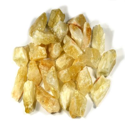 20PCS Golden Orange Yellow Citrine Rough Stones Sparkling Gemstone Quartz Crystal Mineral Raw Specimen - Brazil