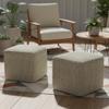SIMPLIHOME Zelma Square Pouf  18 inch Wide Upholstered PET Polyester Ottoman in Cream and Natural, Boho Indoor/Outdoor Footstool or Extra Seating for Living Room, Bedroom, or Patio, Assembled view 2
