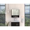 Tuhome Jaspe Mirror Cabinet with Three Internal Shelves, One Open Shelf, Double Door Cabinet, Elegant White Finish for Bathroom Storage view 2