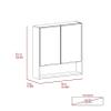 Tuhome Jaspe Mirror Cabinet with Three Internal Shelves, One Open Shelf, Double Door Cabinet, Elegant White Finish for Bathroom Storage view 3