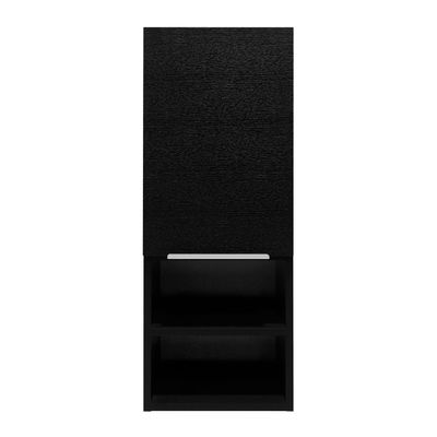 Mila Bathroom Cabinet with Single-Door Compartment, Two Interior Shelves, Dual External Open Shelves and Space-Saving Wall Design for Organized Storage, Daily Essentials Access and Modern Bathroom