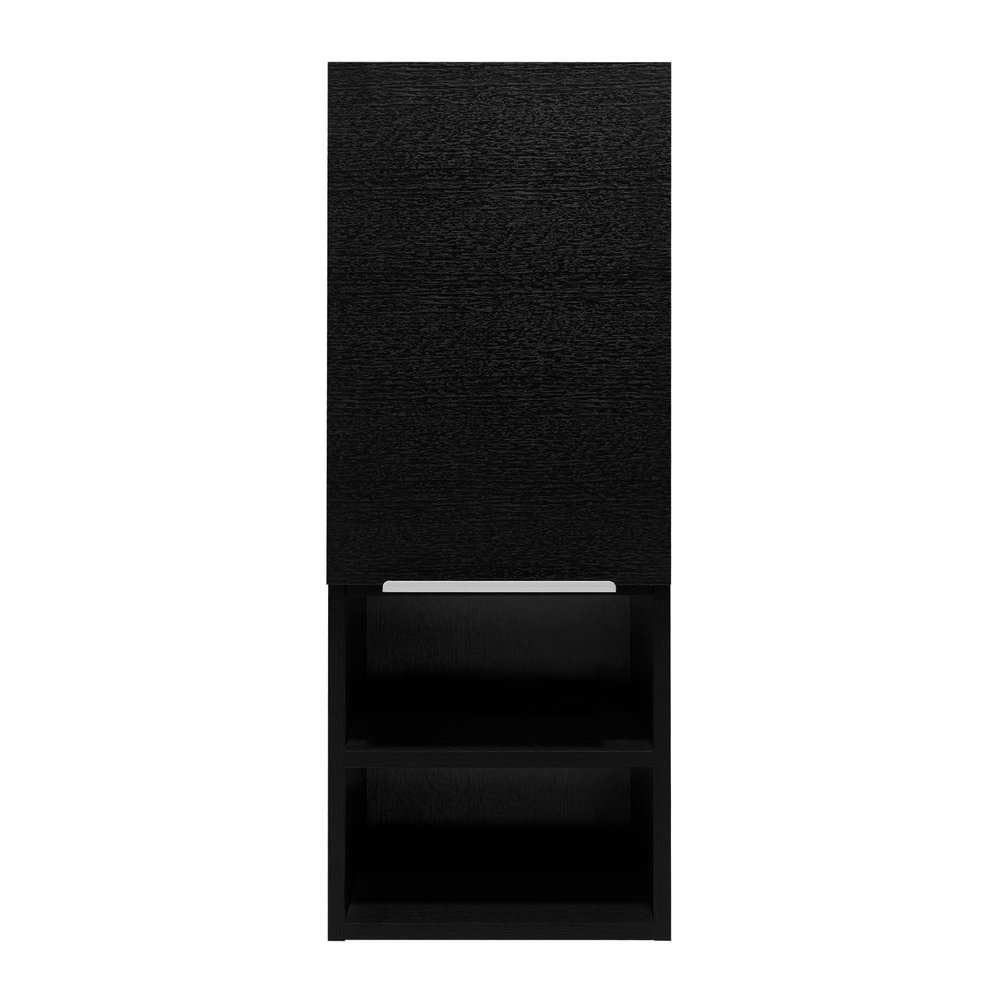 Mila Bathroom Cabinet with Single-Door Compartment, Two Interior Shelves, Dual External Open Shelves and Space-Saving Wall Design for Organized Storage, Daily Essentials Access and Modern Bathroom