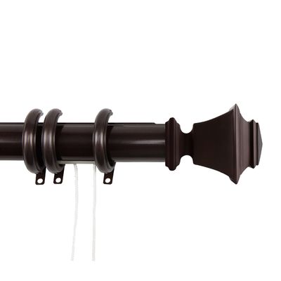 Bach Decorative Traverse Rod w/Rings 30-48 inch - Cocoa