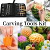 AUNMAS 45Pcs Carving Tool Set, Portable Vegetable Fruit Food Garnishing Cutting Slicing Peeling Culinary Garnish Tools Kit for Home Kitchen view 4