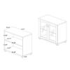 Baxton Studio Zentra Modern and Contemporary Oak Brown Finished Wood 2-Door Storage Cabinet with Glass Doors view 3