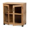 Baxton Studio Zentra Modern and Contemporary Oak Brown Finished Wood 2-Door Storage Cabinet with Glass Doors view 4