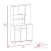 Tuhome Della 90 Kitchen Pantry with One Drawer, Multiple Cabinets, Two Open Shelves, Modern Design for Kitchen Organization view 3