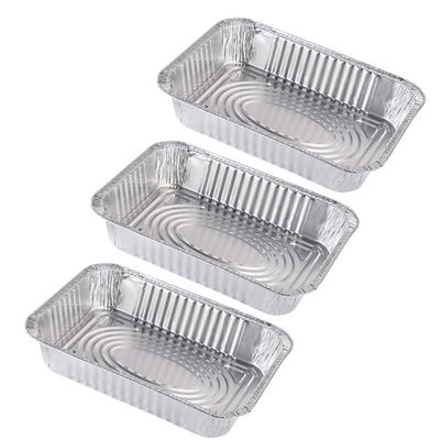 Cabilock 3pcs Aluminum Foil Bbq Drip Pan with Cover Food Container for Outdoor Cooking Party and Takeaway for Roasting and Food Storage