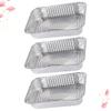 Cabilock 3pcs Aluminum Foil Bbq Drip Pan with Cover Food Container for Outdoor Cooking Party and Takeaway for Roasting and Food Storage view 4
