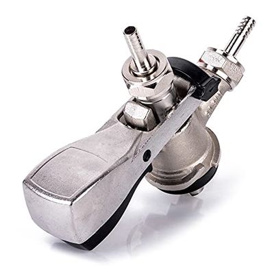 S-Type Keg Coupler, Draft Beer Brewing Keg Coupler, Stainless Steel Probe Keg Tap for Beer Barrels, Wine Spear
