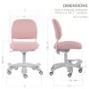 Ergonomic Kids Desk Chair, Girl's Child's Children Student Study Office Computer Chair, Adjustable Height and Seat Depth, Detachable Footrest, Lumbar Support (Peach Pink Unicorn, W/Chair Slipcovers) view 2