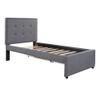 Actual Twin Size Linen Upholstered Platform Bed, Linen Upholstered Bed Frame with Headboard/Trundle/2 Drawers, No Box Spring Needed LF (Twin) view 4