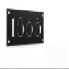 Art Deco Modern House Numbers - Rectangle Black with White Acrylic - Contemporary Home Address - Sign Plaque - Door Number - Hotel Numbers (15.7" x 7", Glossy Red) view 1