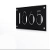 Art Deco Modern House Numbers - Rectangle Black with White Acrylic - Contemporary Home Address - Sign Plaque - Door Number - Hotel Numbers (15.7" x 7", Glossy Red) view 2