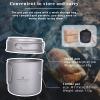 Boundless Voyage Camping Titanium Pot Pan Set with Folding Handles Outdoor Picnic Hiking Bowl Plate Mess Kit Tableware Cookware Ti2053C view 2