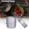 Boundless Voyage Camping Titanium Pot Pan Set with Folding Handles Outdoor Picnic Hiking Bowl Plate Mess Kit Tableware Cookware Ti2053C view 4