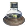 Full Funk Thai Hand Crafted Flat Oil Lamp with Glass 6.5 x 9 inch view 1